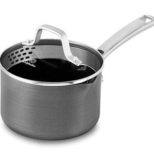 Calphalon Classic Nonstick Sauce Pan with Cover, 1.5 quart, Grey